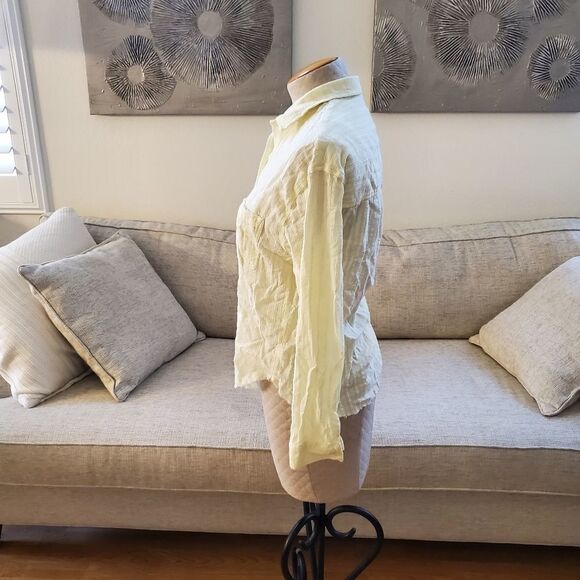 Socialite Raw Hem Shirt sz XS in Yellow - Picture 8 of 13